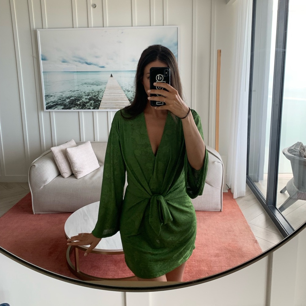 Zara Kimono Style Jacquard Mini Dress